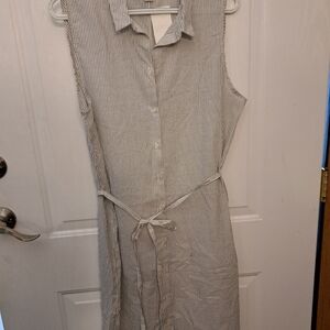 H&M Striped Mini Dress - Gray and White